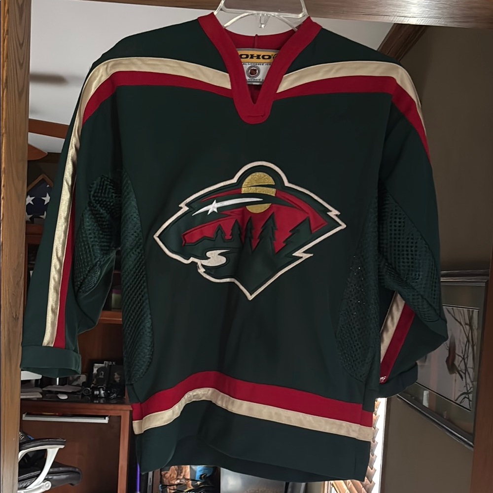 Green and Red V-Neck Jersey with Stripes